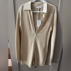 WeWoreWhat knit beige jumpsuit.